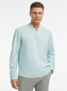 Рубашка из смесового льна с длинным рукавом oodji для Мужчина (белый), 3B320002M-5/50875N/1065M