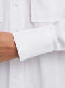 Блузка оверсайз из креповой вискозы с нагрудными карманами oodji для женщины (белый), 11411228/50825/1000N