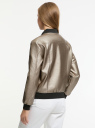 Куртка-бомбер из искусственной кожи oodji для Женщина (серый), 18A03025/51243/2300N