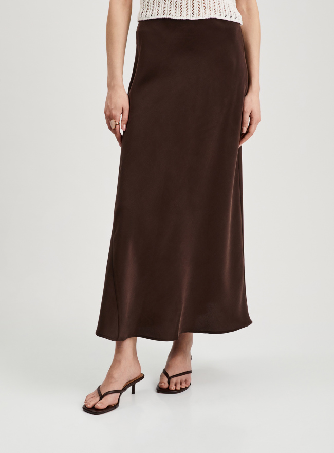 Юбка миди из вискозы oodji для Женщины (коричневый), 23G04001/53099/3900N