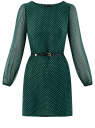Платье из шифона с ремнем oodji для женщины (зеленый), 11900150-5/13632/6912D