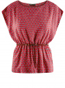 Блузка принтованная из вискозы oodji для Женщина (красный), 11400345-2/24681/4912G