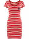Платье трикотажное облегающего силуэта oodji для Женщина (красный), 14001182-1/47420/4512S