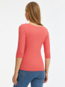 Футболка базовая с рукавом 3/4 oodji для Женщины (розовый) Футболка базовая с рукавом 3/4 oodji для Женщины (розовый), 24211001-5B/45297/4103N