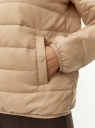 Куртка стеганая на молнии oodji для Женщины (бежевый), 18303013-2/50223/3500N