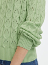 Джемпер ажурный с длинным рукавом oodji для Женщина (зеленый), 63807372/35472/6501N