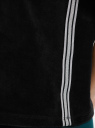Футболка из велюра с лампасами oodji для Женщина (черный), 14701117-10/51133/2900N