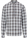 Рубашка с воротником-стойкой из смесового льна oodji для Мужчина (зеленый), 3L300000M-2/50932N/2070C