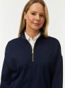 Джемпер с высоким воротом на молнии oodji для Женщины (синий), 14801092/50738/7902N