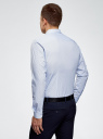 Рубашка принтованная из хлопка oodji для мужчины (синий), 3B110027M/19370N/1075G