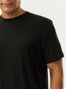 Футболка прямая из вискозы oodji для Мужчины (черный) Футболка прямая из вискозы oodji для Мужчины (черный), 5L641001I-43/49998/2900N