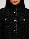Пальто из искусственного меха с контрастными пуговицами oodji для Женщины (черный), 12003005/42202/2900N