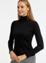 Водолазка приталенная в рубчик oodji для Женщины (черный) Водолазка приталенная в рубчик oodji для Женщины (черный), 15E11042/46412/2900N