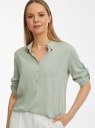 Блузка вискозная с отложным воротником oodji для Женщины (зеленый), 11403231B/26346/6000N