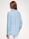 Блузка прямого силуэта из струящейся ткани oodji для женщины (синий), 11411216/36215/7000N