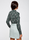 Блузка из струящейся ткани с воланами oodji для Женщины (зеленый), 21411090/36215/6912E