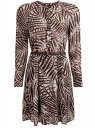 Платье принтованное из шифона oodji для женщины (коричневый), 21912001/38375/3912F