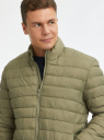 Куртка стеганая на молнии oodji для мужчины (зеленый), 1B121001M/33445/6601N
