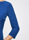 Платье приталенное с вырезом на спине oodji для женщины (синий), 11911001/38461/7500N