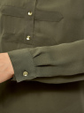 Блузка шифоновая в стиле милитари oodji для Женщины (зеленый), 11411062-1/43291/6800N
