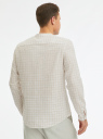 Рубашка из смесового льна с длинным рукавом oodji для Мужчины (белый), 3B320002M-4/50932N/1233C