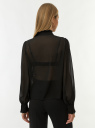 Блузка прямого силуэта с кружевом oodji для Женщины (черный) Блузка прямого силуэта с кружевом oodji для Женщины (черный), 11411244/17358/2900N