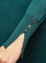 Платье базовое из вискозы с пуговицами на рукаве oodji для женщины (зеленый), 73912217-1B/33506/6E00N