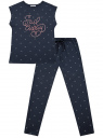 Пижама хлопковая с брюками oodji для Женщины (синий), 56002214-1/47690/7912O