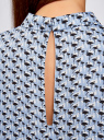 Блузка базовая без рукавов с воротником oodji для Женщина (синий), 11411084B/43414/7029G