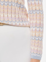 Джемпер ажурный с воротником-поло oodji для женщины (розовый), 63812717/51301/5470O