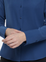 Блузка прямого силуэта из плотной ткани oodji для женщины (синий), 11411233/48728/7000N