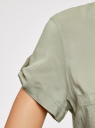 Блузка из вискозы с нагрудными карманами oodji для Женщина (зеленый), 11400391-4B/24681/6000N