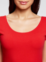 Платье облегающего силуэта с глубоким вырезом на спине oodji для женщины (красный), 24001082-2B/47420/4500N