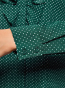 Блузка из струящейся ткани с воланами oodji для Женщина (зеленый), 21411090/36215/6E12D