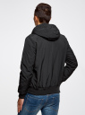 Куртка на молнии с капюшоном oodji для мужчины (черный), 1L512016M/25276N/2900N