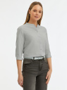 Рубашка хлопковая с воротником-стойкой oodji для женщины (серый), 23L12001B/45608/2300N
