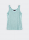 Майка вискозная в рубчик oodji для Женщины (бирюзовый), 14305048/50964/7300N