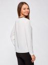 Блузка из струящейся ткани с контрастной отделкой oodji для женщины (белый), 11411059B/43414/1200N