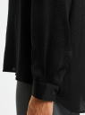 Блузка из струящейся ткани oodji для женщины (черный), 11411240/40032/2900N