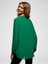Блузка из струящейся ткани с металлическим украшением oodji для Женщины (зеленый), 21414004/45906/6D00N