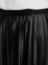 Юбка миди плиссированная из искусственной кожи oodji для женщины (черный), 18H06001/50860/2900N