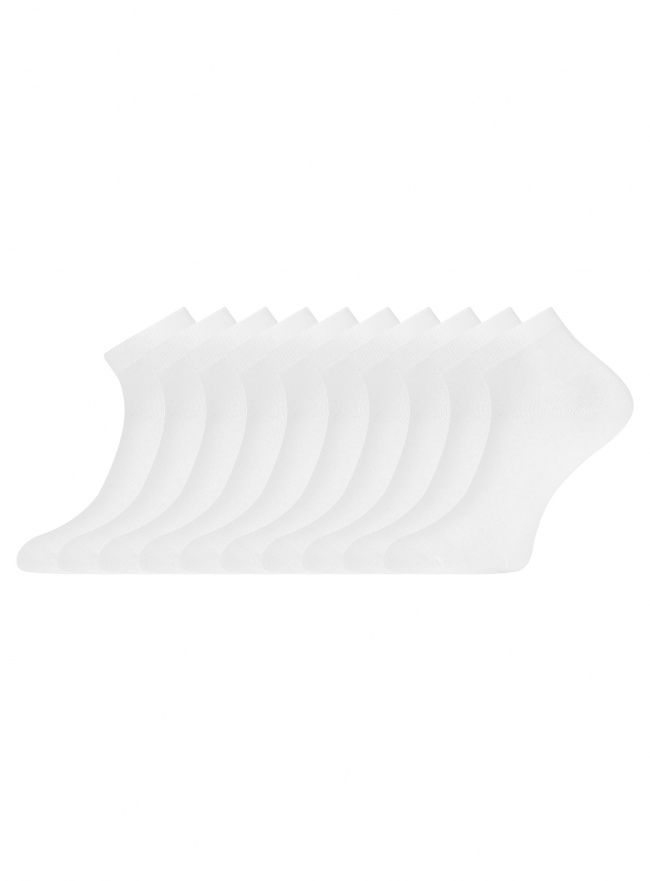 Комплект укороченных носков (10 пар) oodji для Женщины (белый) Комплект укороченных носков (10 пар) oodji для Женщины (белый), 57102418T10/47469/1000N
