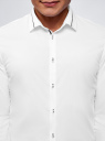Рубашка приталенная с контрастной отделкой oodji для Мужчины (белый), 3L140111M/34146N/1029B