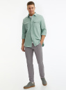 Рубашка хлопковая с нагрудными карманами oodji для мужчины (зеленый), 3L330012M/50929N/6C00N