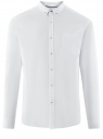 Рубашка хлопковая приталенная oodji для Мужчины (белый), 3B110007M/34714N/1000N