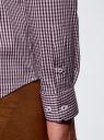 Рубашка extra slim в мелкую клетку oodji для мужчины (коричневый), 3B140003M/39767N/1083C
