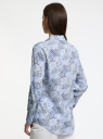 Блузка прямого силуэта с нагрудным карманом oodji для женщины (синий), 11411134-1B/46123/1275E