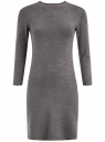 Платье базовое с рукавом 3/4 oodji для женщины (серый), 63912222B/46244/2500M