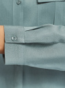 Блузка базовая из вискозы с нагрудными карманами oodji для женщины (зеленый), 11411127B/26346/6C00N