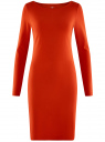 Платье трикотажное облегающего силуэта oodji для женщины (красный), 14001183B/46148/4500N